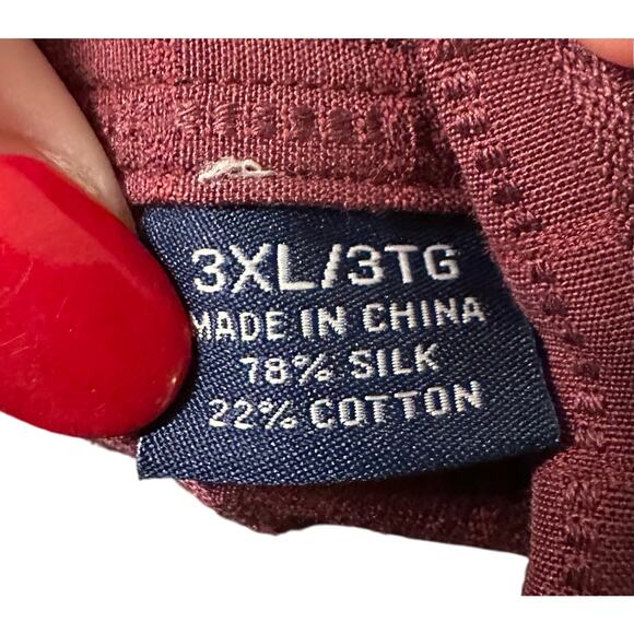 Tommy Bahama- Vintage Men’s Burgundy Textured Shirt - 3XL - Excellent Condition - Picture 7 of 12